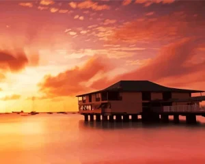 Beach Barbados Boat Paint by Number