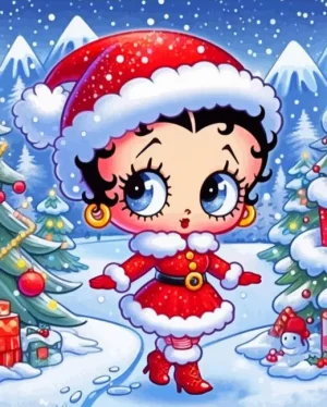 Christmas Betty Boop Art Paint by Number