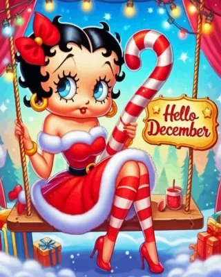 Christmas Betty Boop Paint by Number