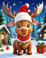 Christmas Elk Paint by Number