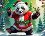 Christmas Panda Paint by Number