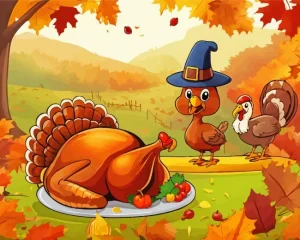 Cute Thanksgiving Art Paint by Number