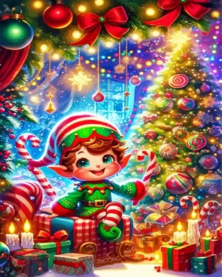 Elf Christmas Paint by Number