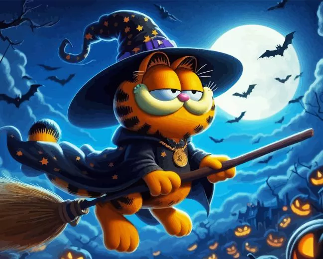 Garfield Halloween Paint by Number