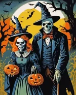Halloween Couple Paint by Number