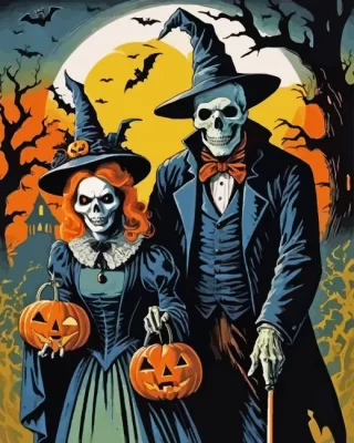 Halloween Couple Paint by Number