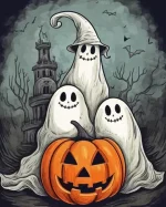 Halloween Ghosts Paint by Number