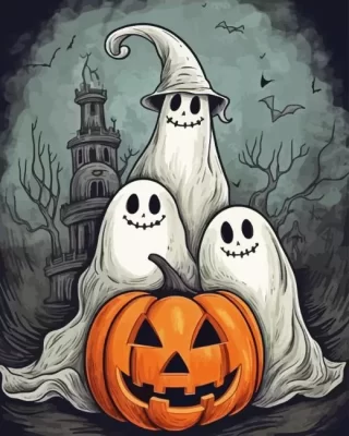 Halloween Ghosts Paint by Number