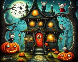 Halloween House Paint by Number