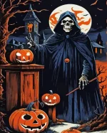 Halloween Skull Paint by Number