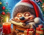 Hedgehog Christmas Paint by Number