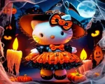 Halloween Hello Kitty Paint by Number