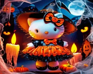 Halloween Hello Kitty Paint by Number