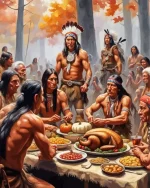 Native Indians Celebrating Thanksgiving Paint by Number