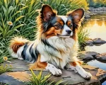 Papillon Puppy Art Paint by Number