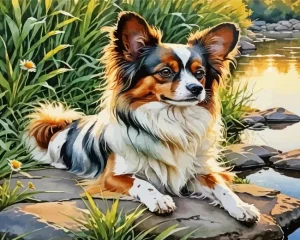 Papillon Puppy Art Paint by Number