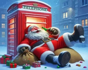 Sleepy Drunk Santa Paint by Number