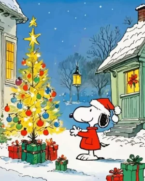 Christmas Snoopy Paint by Number