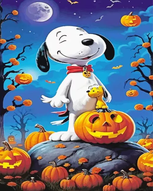 Snoopy Halloween Paint by Number