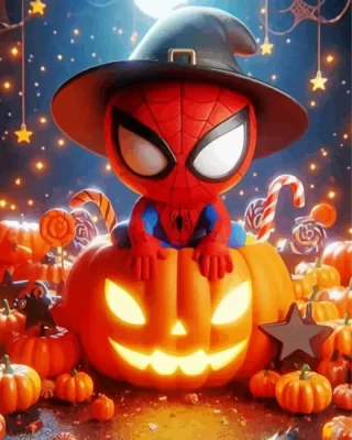 Spiderman Halloween Paint by Number