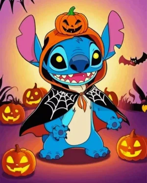 Stitch Halloween Paint by Number