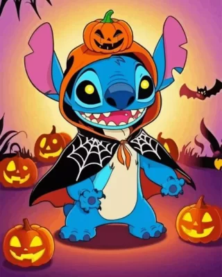 Stitch Halloween Paint by Number