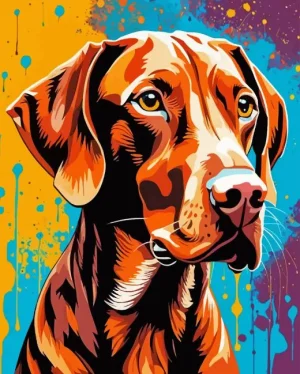 Vizsla Dog Art Paint by Number