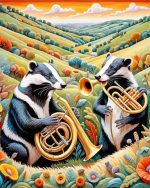 Badgers Euphonium Art Paint by Number