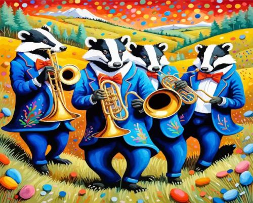 Badgers Euphonium Paint by Number