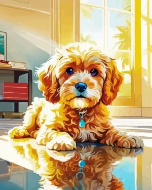 Cavapoo Puppy Paint by Number