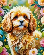 Cavapoo Dog Animal Paint by Number