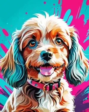Cavapoo Splash Paint by Number