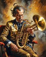 Man Playing Euphonium Paint by Number