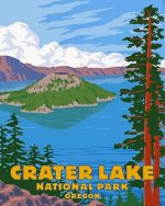 Crater Lake Illustration Paint by Number