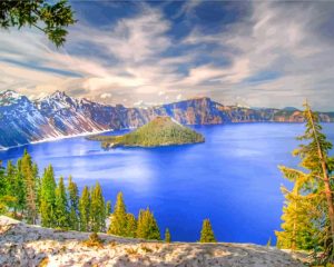 Oregon Crater Lake Paint by Number