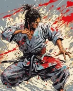 Cool Karate Guy Paint by Number