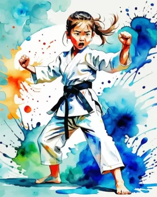 Karate Girl Paint by Number