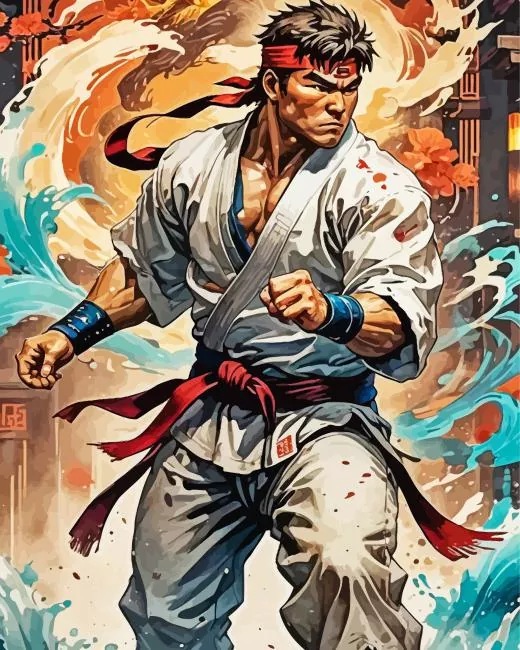 Cool Karate Man Paint by Number