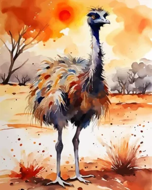 Emu Bird Animal Paint by Number