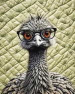 Emu With Glasses Paint by Number