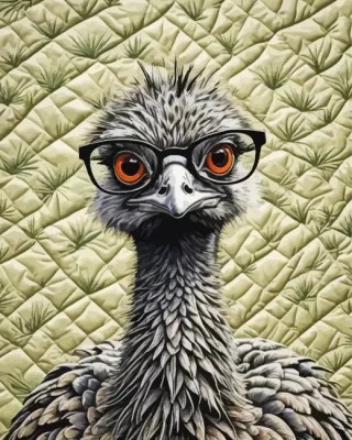 Emu With Glasses Paint by Number
