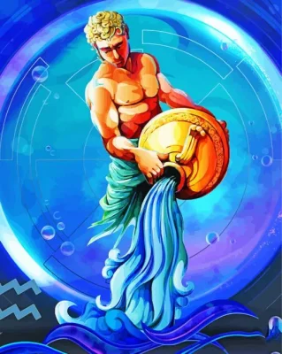 Zodiac Sign Aquarius Paint by Number