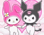 Happy Valetines Day My Melody And Kuromi Paint by Numbers