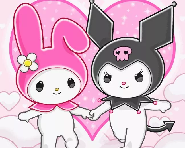 Happy Valetines Day My Melody And Kuromi Paint by Numbers