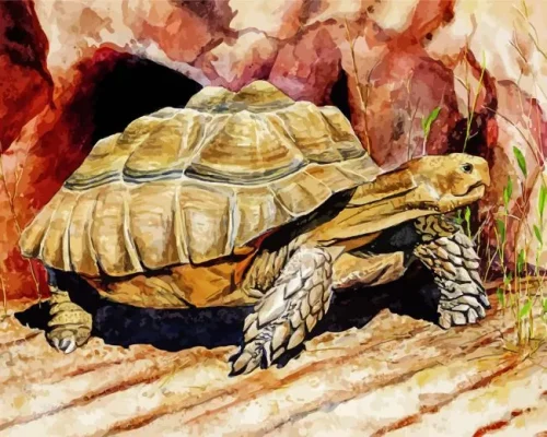 Aesthetic Sulcata Tortoise Paint by Numbers 