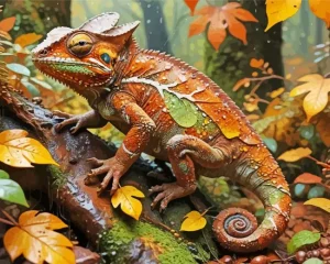 Chameleon Reptile Paint by Numbers