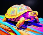Colorful Sulcata Tortoise Paint by Numbers