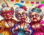 Crazy Old Ladies Paint by Number