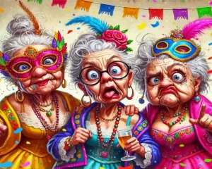 Crazy Old Ladies Paint by Number