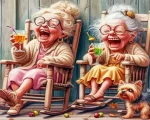 Old Ladies Laughing Paint by Number